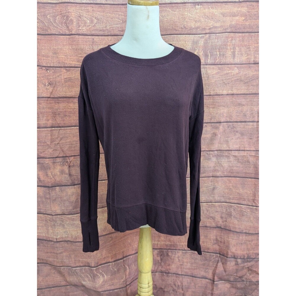 Athleta Plum women's long Sleeve Sweatshirt Thumbholes  XS comfy soft‎ cozy